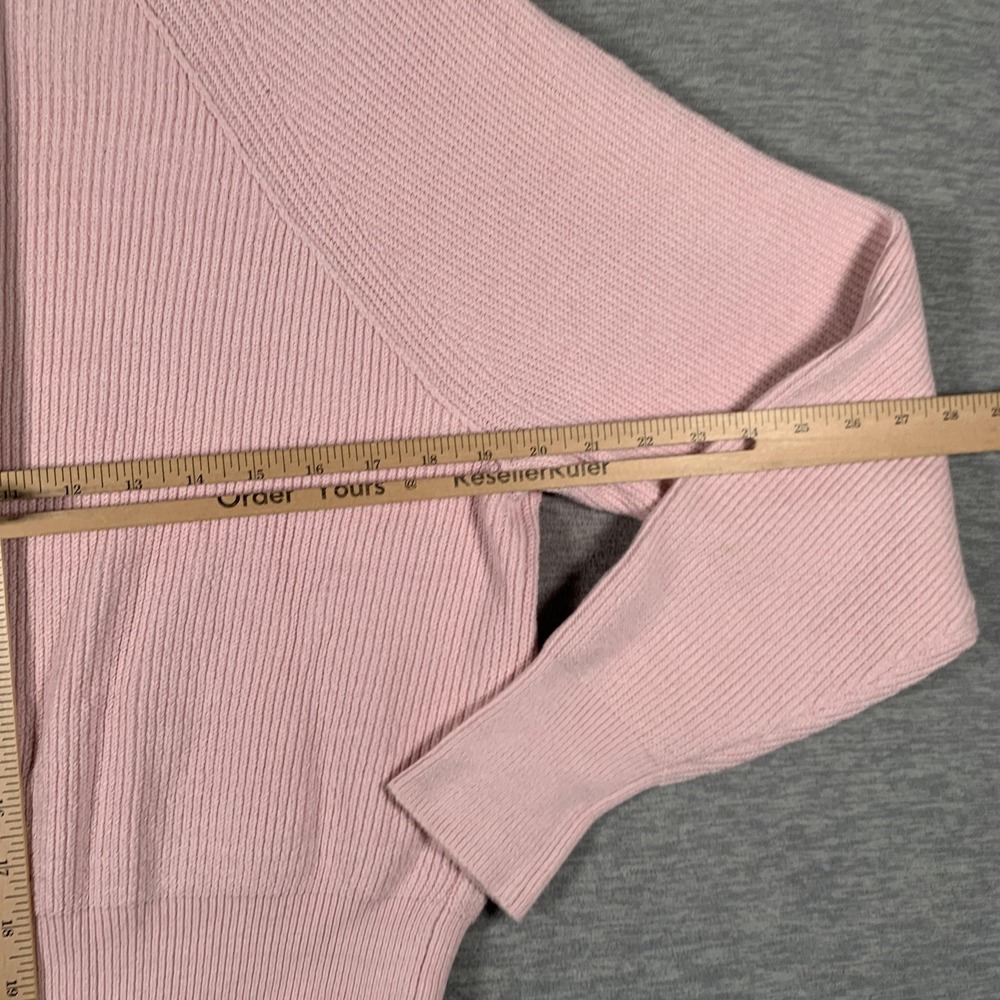 Free People Sweater Womens Medium Pink Ribbed Knit Raglan Crewneck Pullover - Picture 7 of 11
